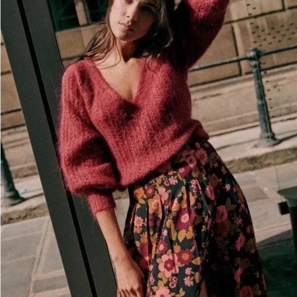 NWOT Sézane Rosa Jumper in Dark Rosewood
